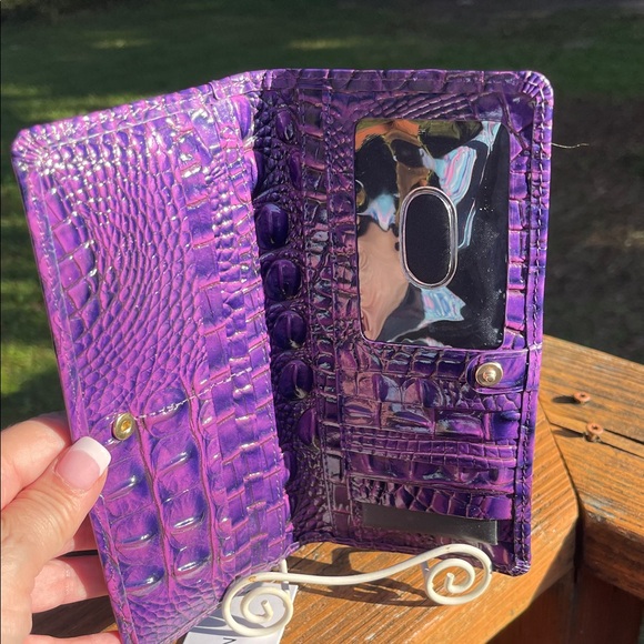 Brahmin Royal Purple Ady Croc-Embossed Wallet - Picture 4 of 6